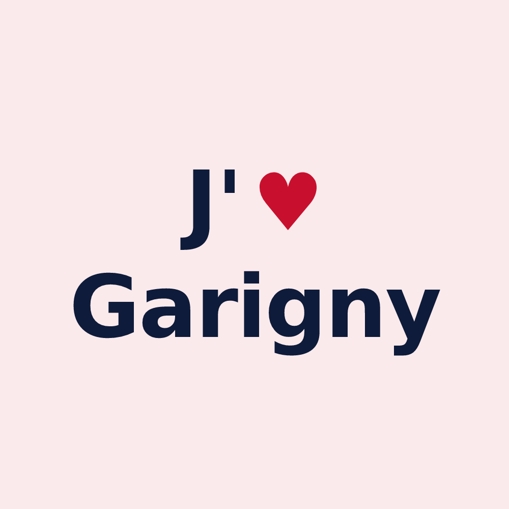 Magnet personnalisé Garigny — design J'aime Garigny