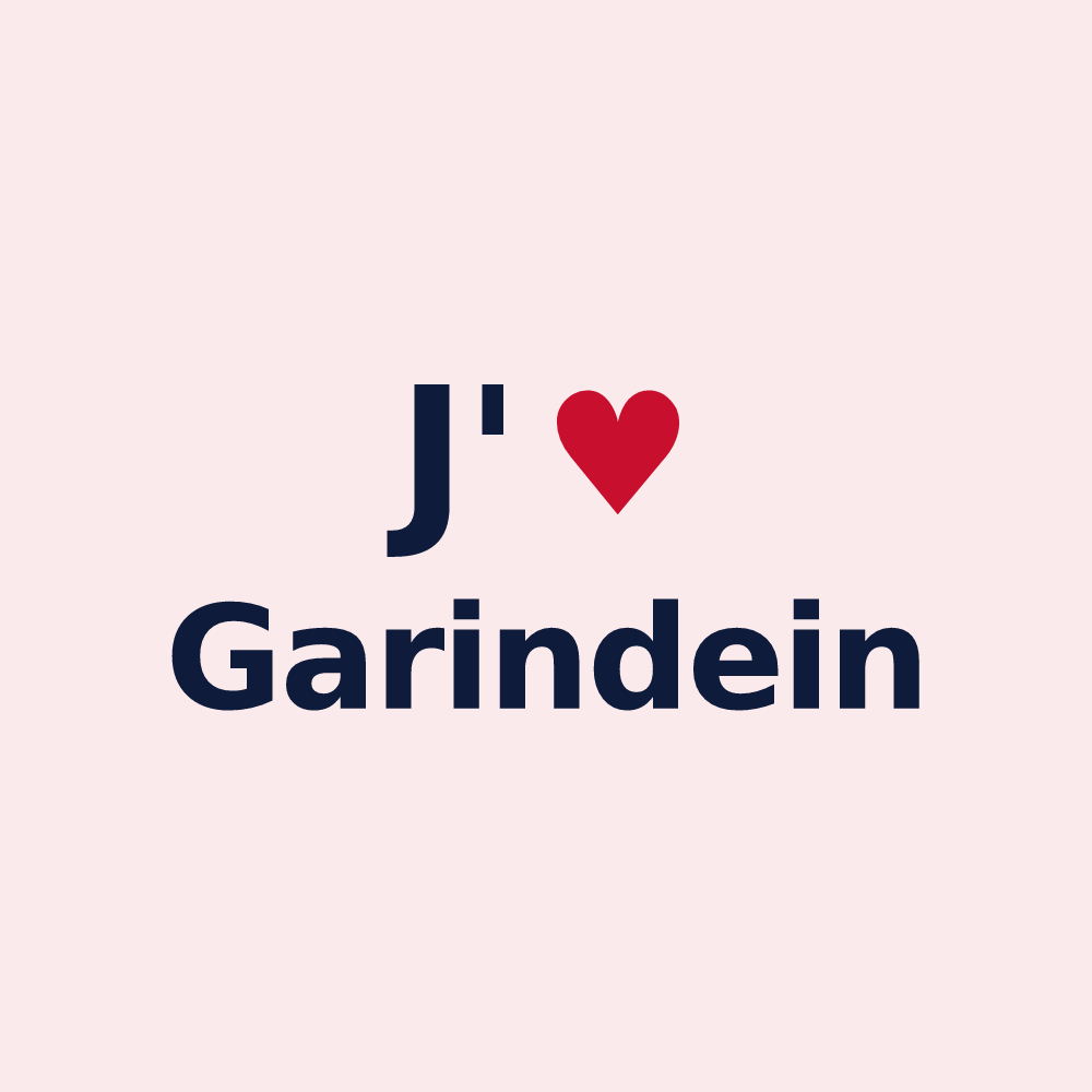 Magnet personnalisé Garindein — design « J'aime Garindein » imprimé sur le magnet