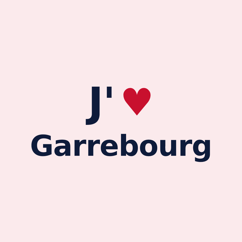 Magnet personnalisé Garrebourg — design J'aime Garrebourg