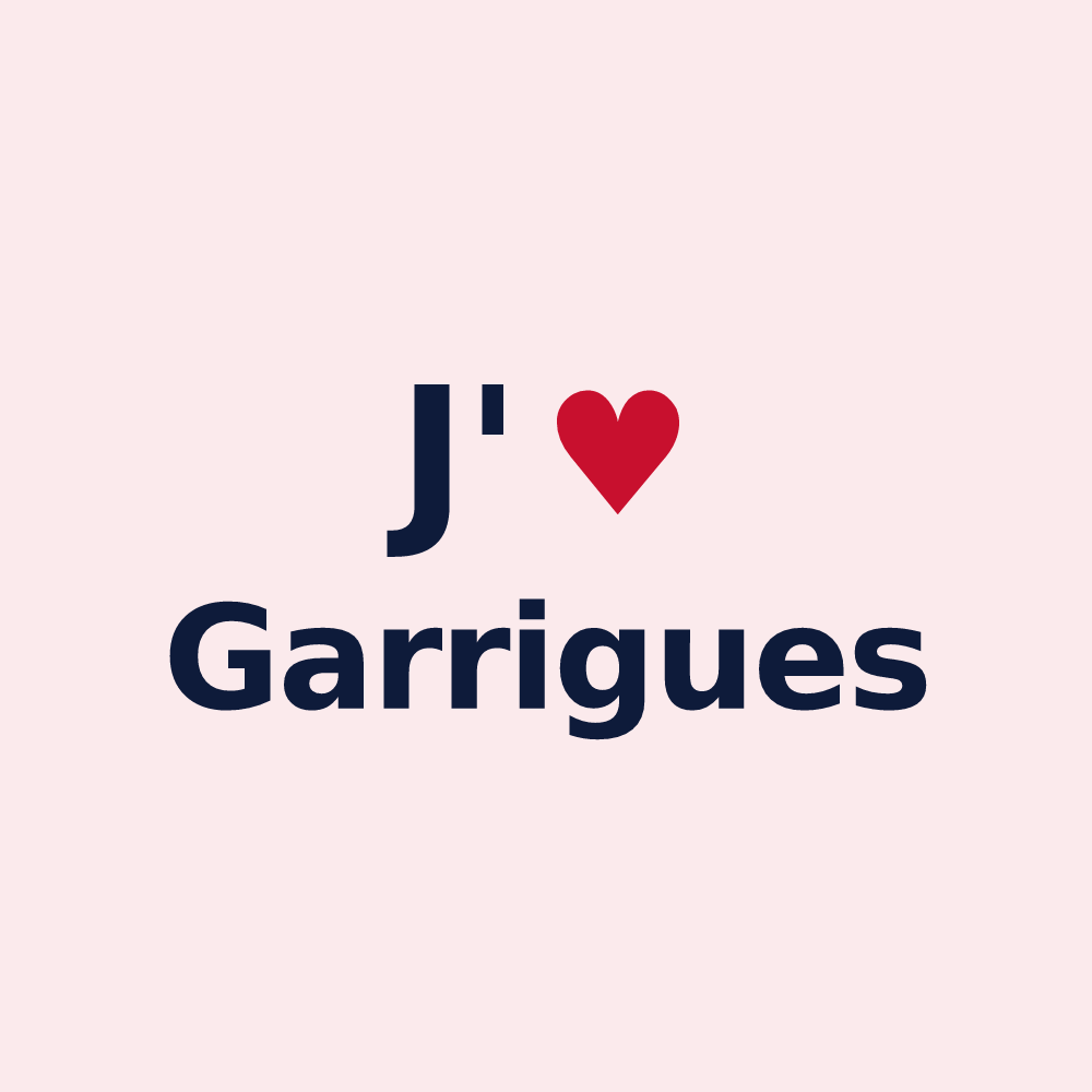 Magnet personnalisé Garrigues — design J'aime Garrigues