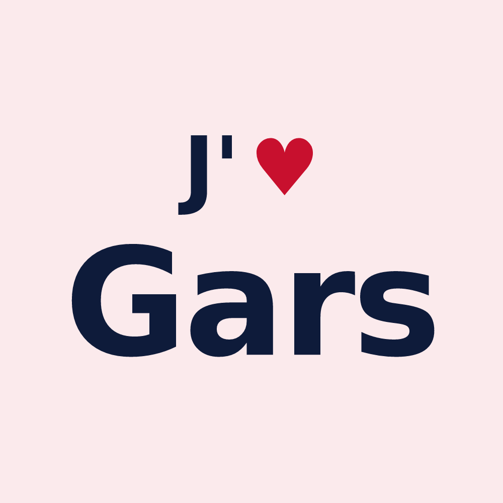 Magnet personnalisé Gars — design « J'aime Gars » imprimé sur le magnet