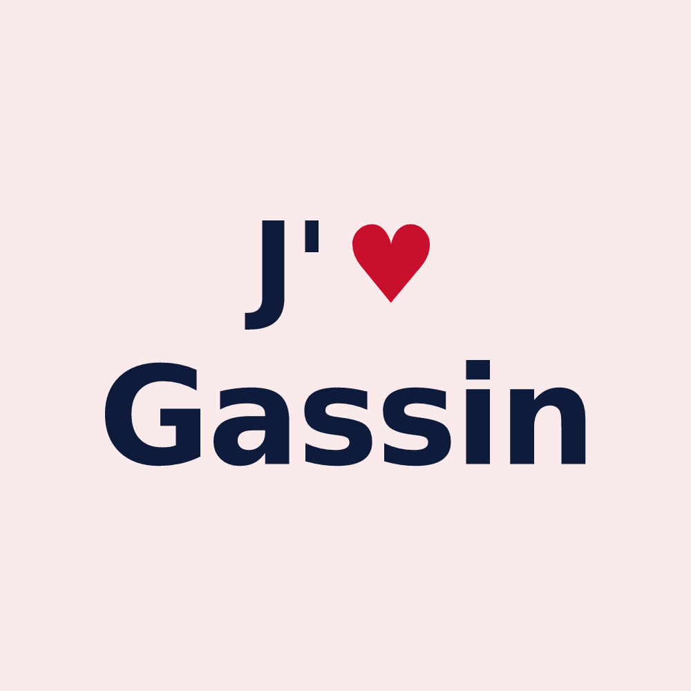 Magnet personnalisé Gassin — design « J'aime Gassin » imprimé sur le magnet