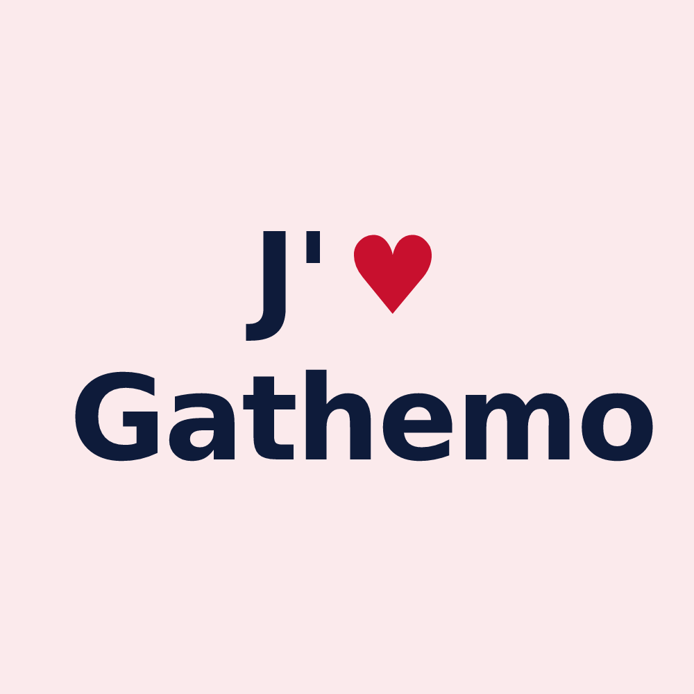 Magnet personnalisé Gathemo — design J'aime Gathemo