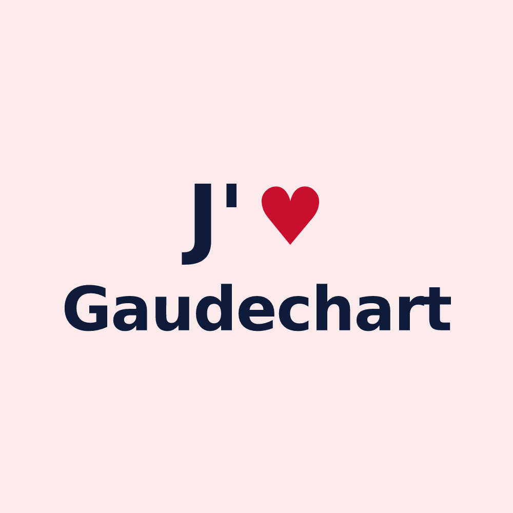 Magnet personnalisé Gaudechart — design J'aime Gaudechart