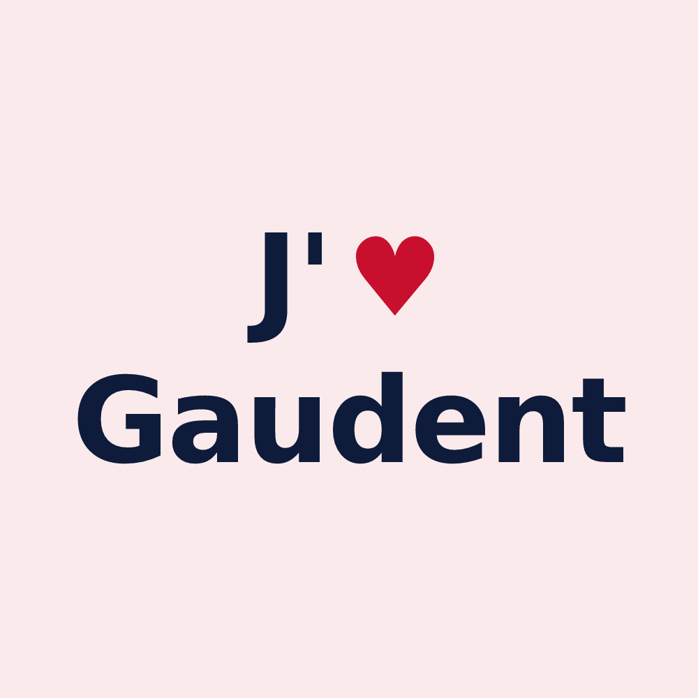 Magnet personnalisé Gaudent — design J'aime Gaudent