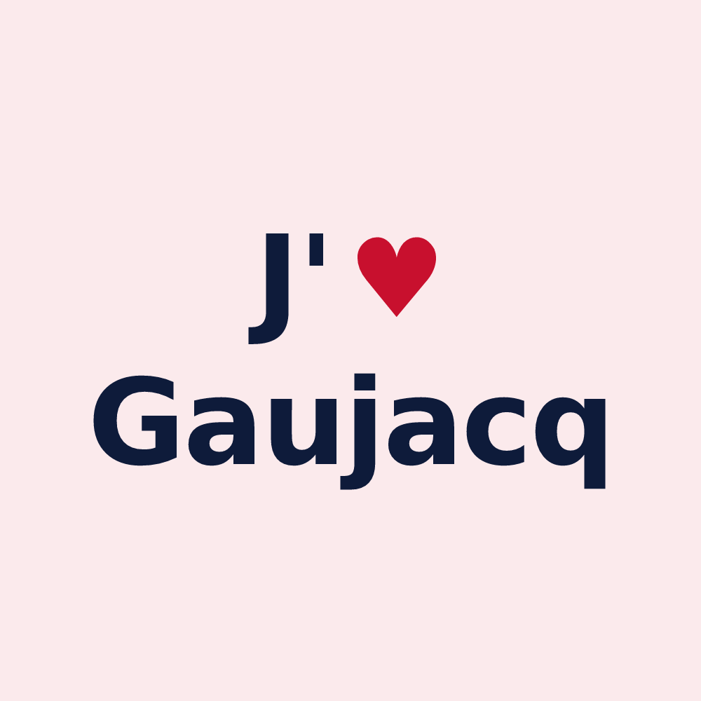 Magnet personnalisé Gaujacq — design « J'aime Gaujacq » imprimé sur le magnet