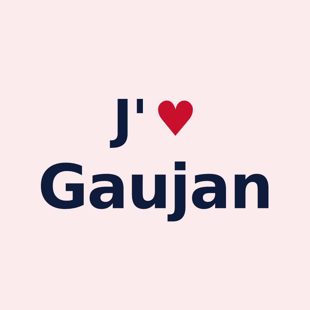 Magnet personnalisé Gaujan — design J'aime Gaujan