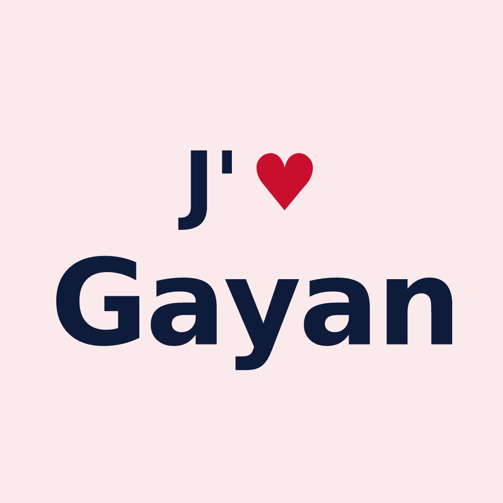 Magnet personnalisé Gayan — design J'aime Gayan