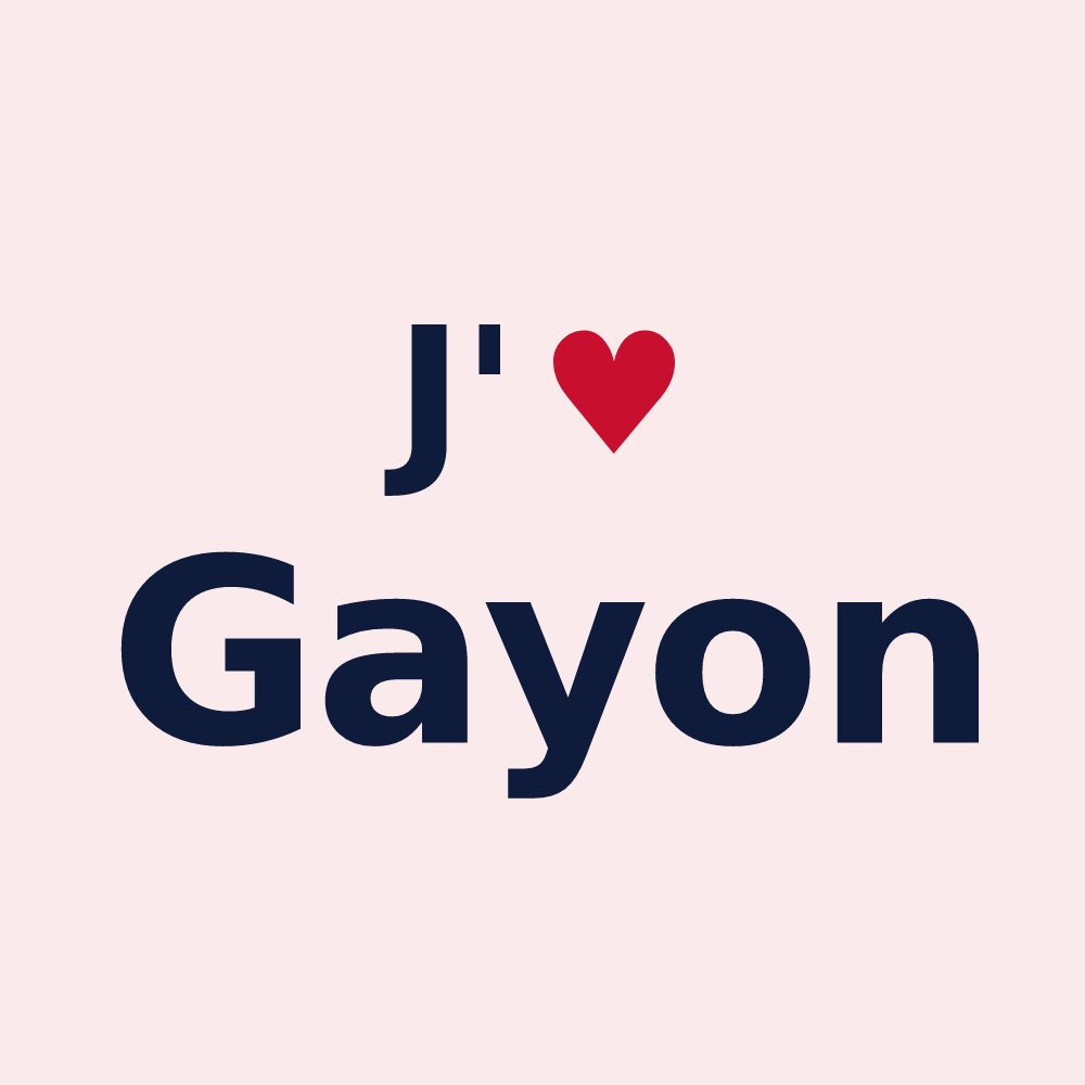Magnet personnalisé Gayon — design « J'aime Gayon » imprimé sur le magnet