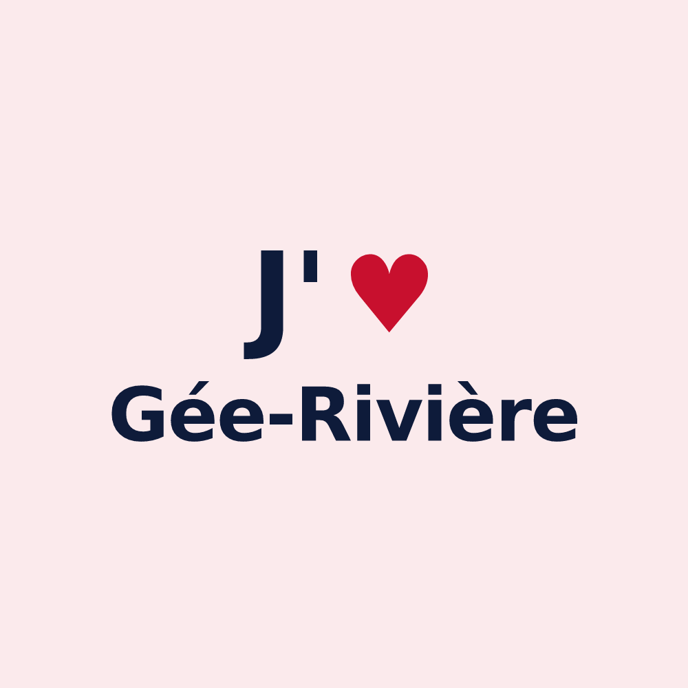 Magnet personnalisé Gée-Rivière — design J'aime Gée-Rivière