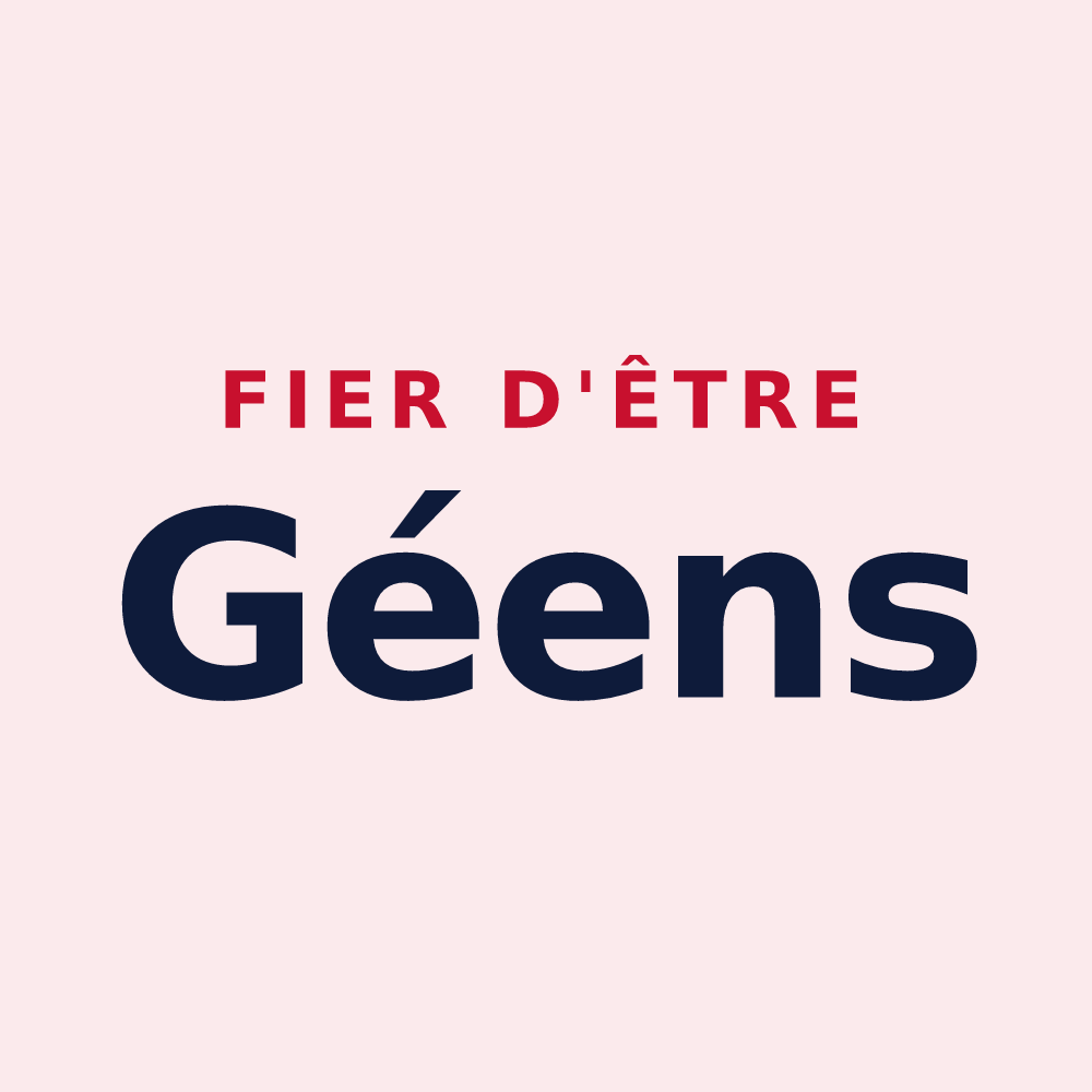 Magnet « Fier d'être Géens » — design pour Gée-Rivière