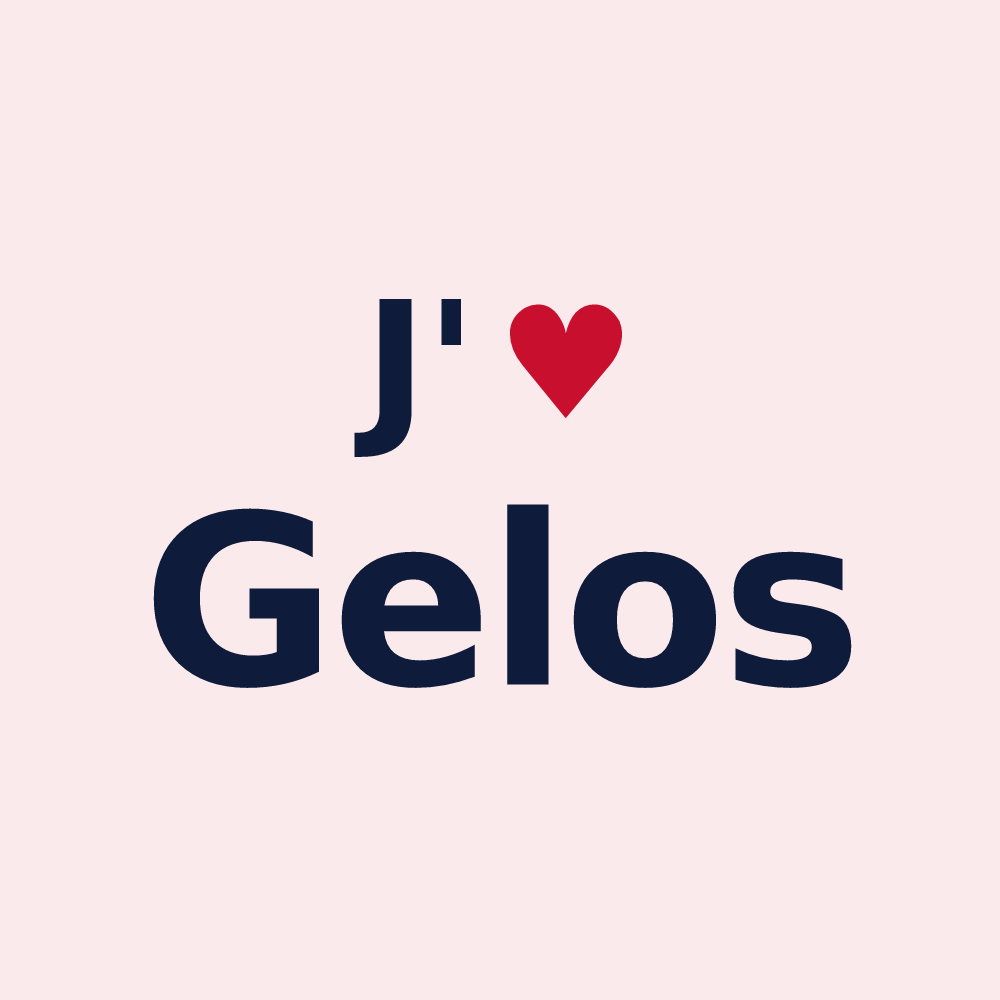 Magnet personnalisé Gelos — design J'aime Gelos