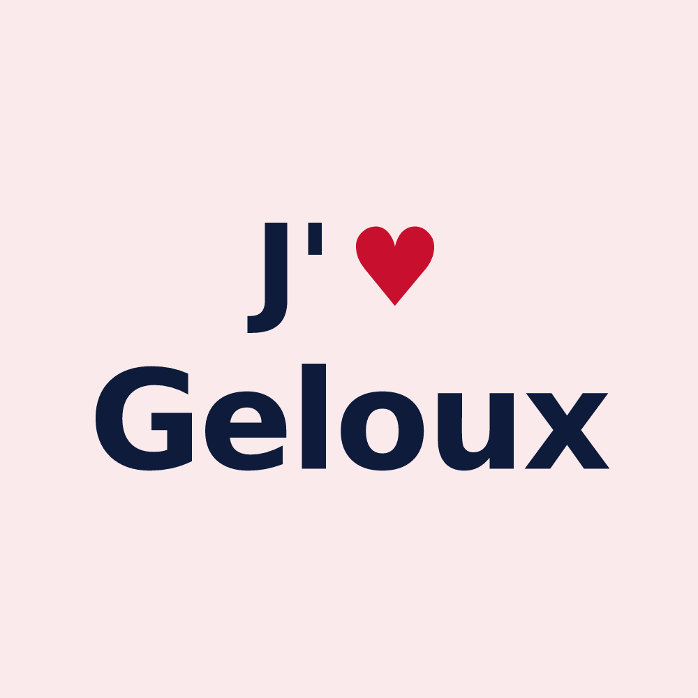 Magnet personnalisé Geloux — design J'aime Geloux