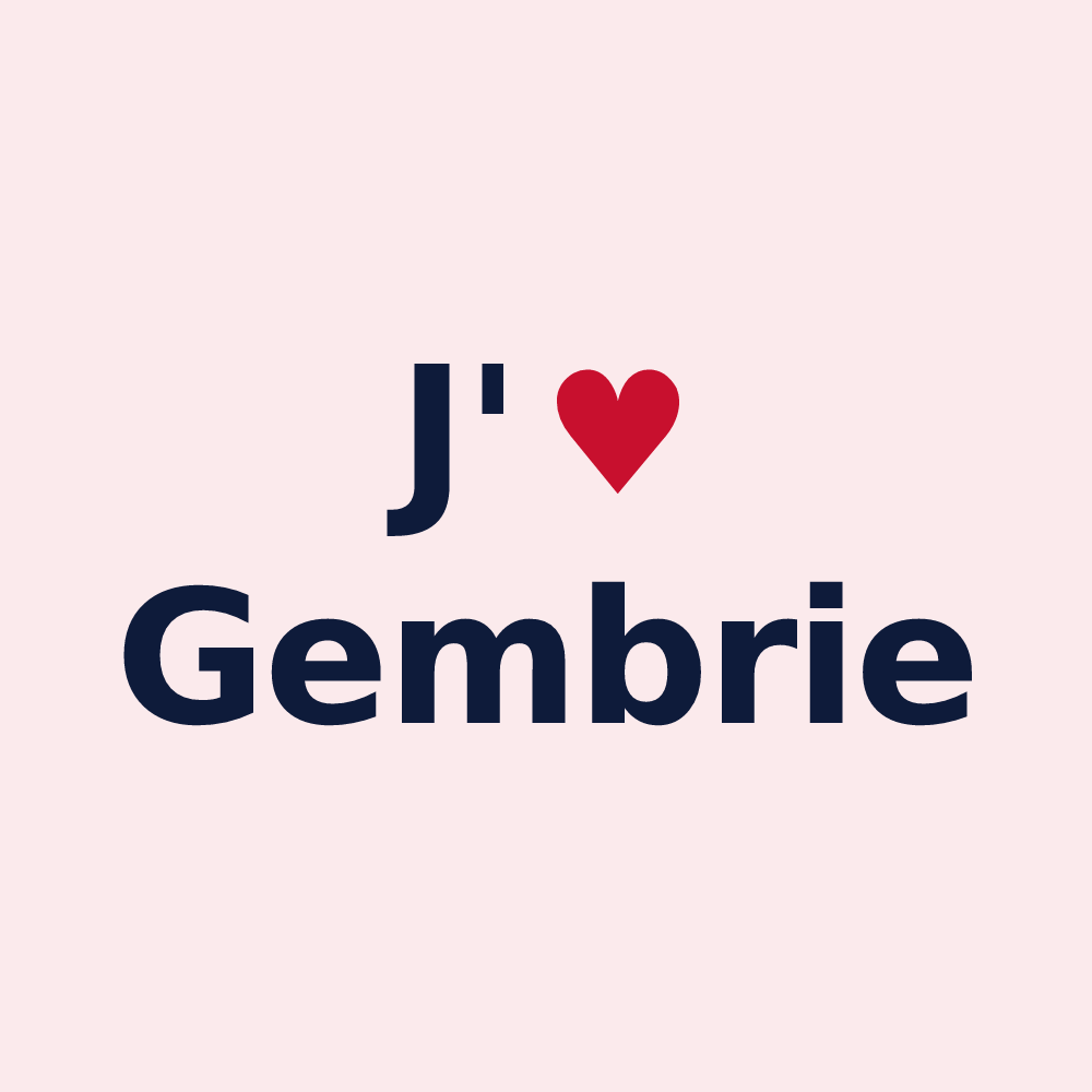 Magnet personnalisé Gembrie — design « J'aime Gembrie » imprimé sur le magnet
