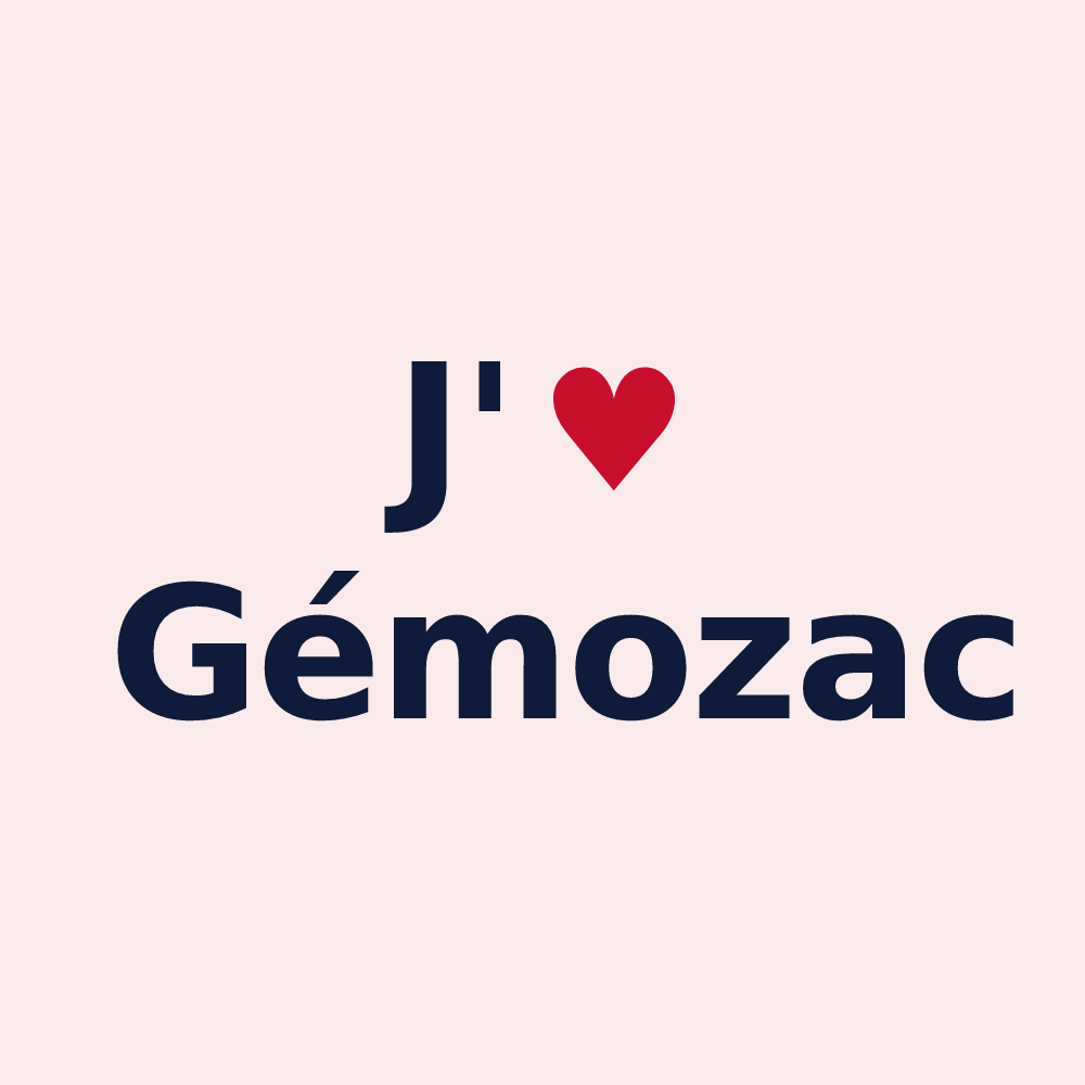 Magnet personnalisé Gémozac — design J'aime Gémozac