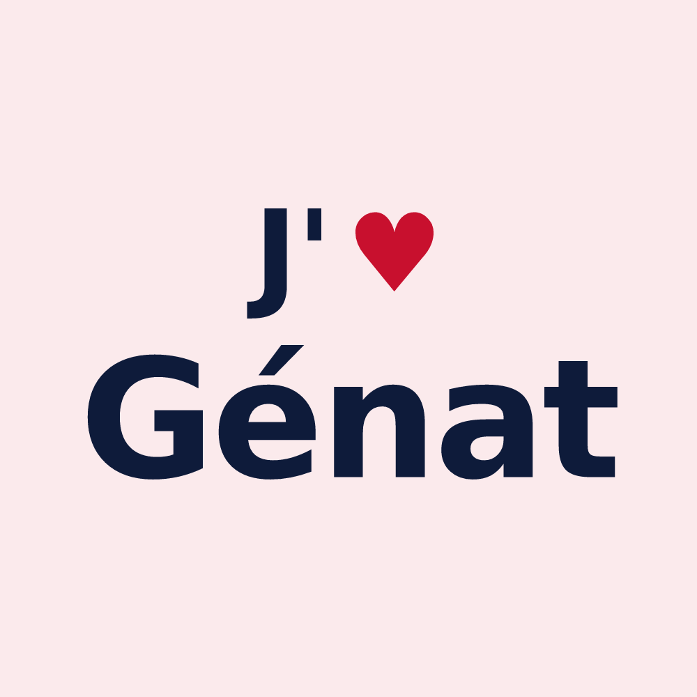 Magnet personnalisé Génat — design J'aime Génat