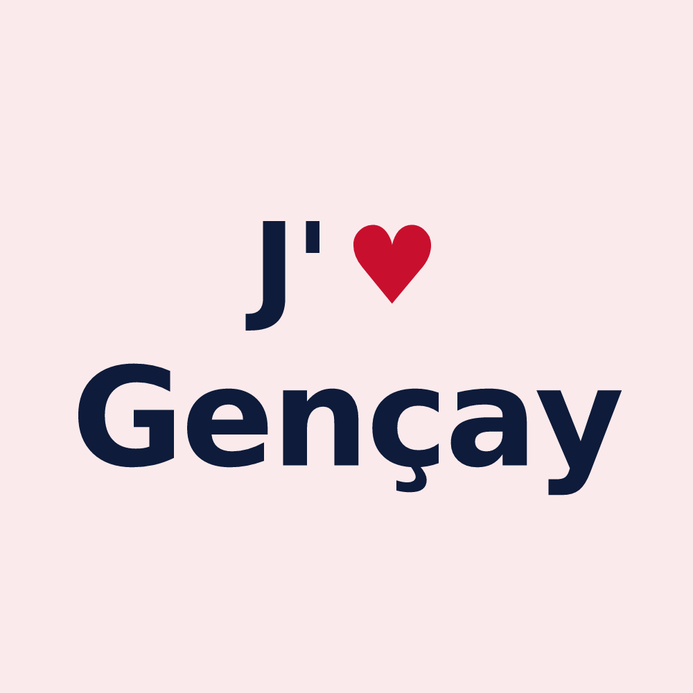 Magnet personnalisé Gençay — design J'aime Gençay