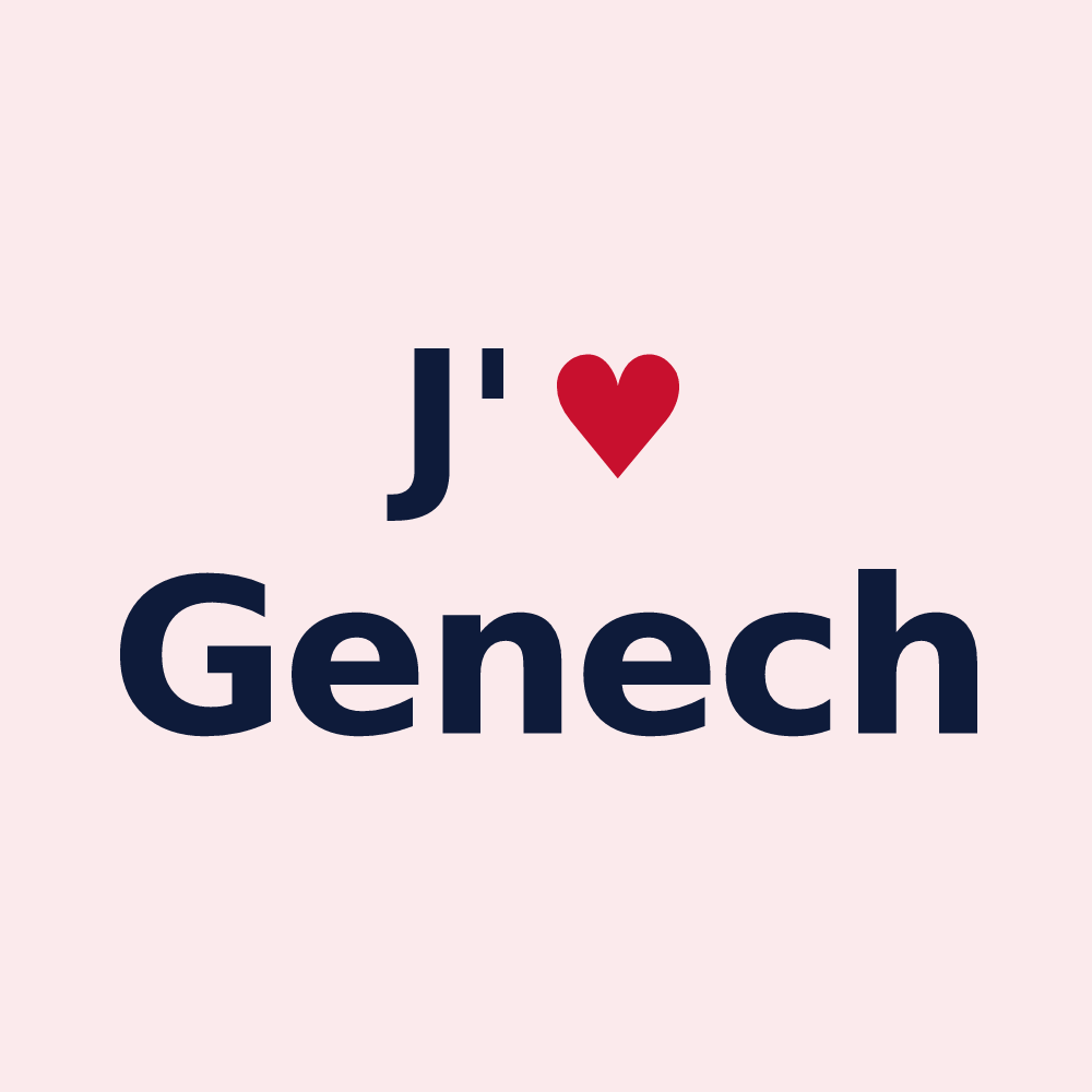 Magnet personnalisé Genech — design « J'aime Genech » imprimé sur le magnet
