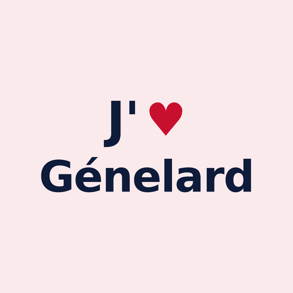 Magnet personnalisé Génelard — design J'aime Génelard
