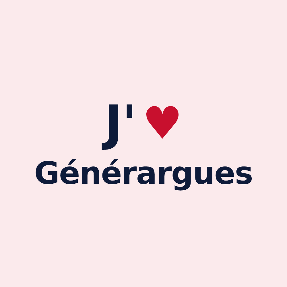 Magnet personnalisé Générargues — design « J'aime Générargues » imprimé sur le magnet