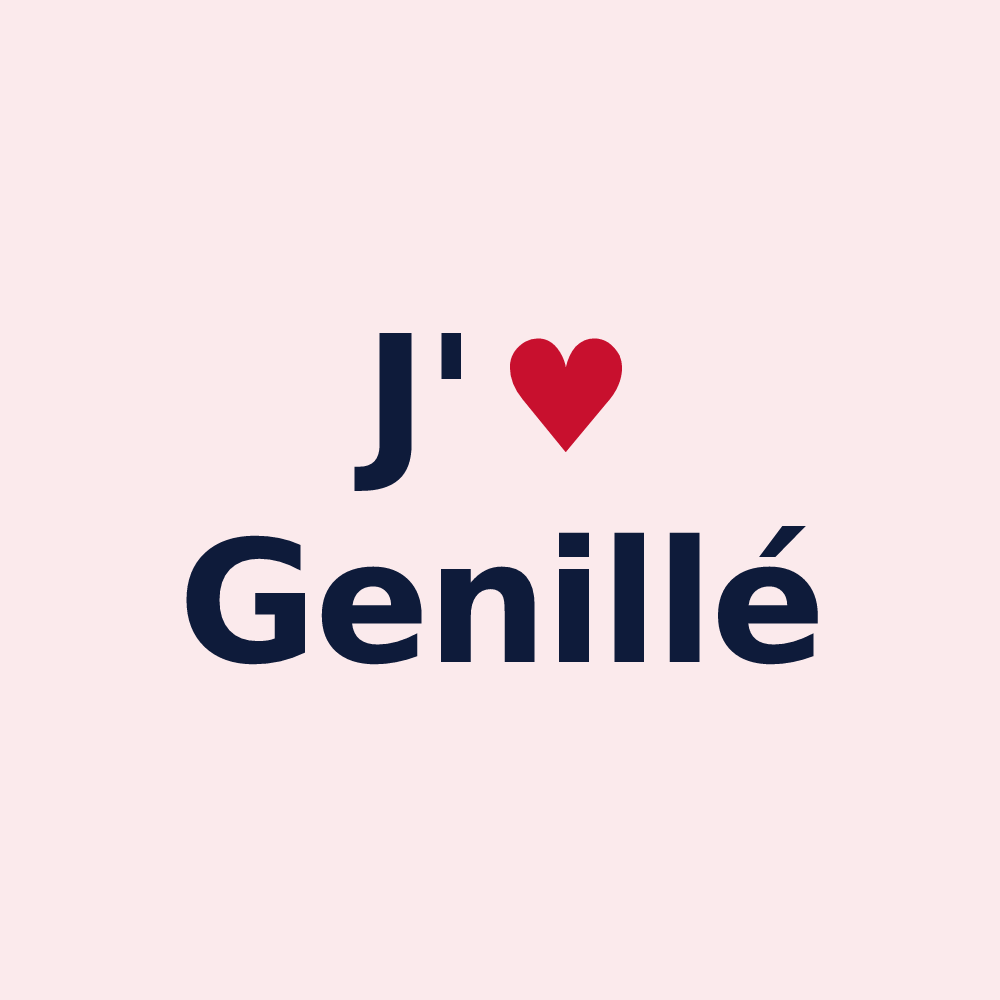 Magnet personnalisé Genillé — design J'aime Genillé
