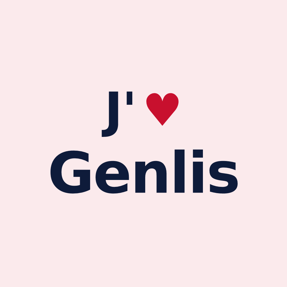 Magnet personnalisé Genlis — design « J'aime Genlis » imprimé sur le magnet