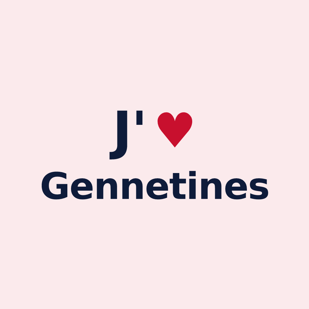 Magnet personnalisé Gennetines — design « J'aime Gennetines » imprimé sur le magnet