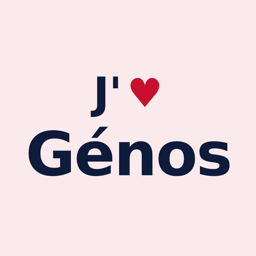 Magnet personnalisé Génos — design J'aime Génos
