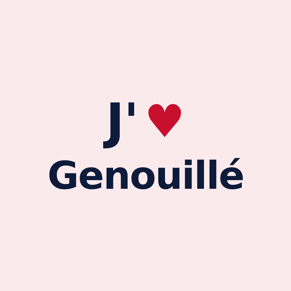 Magnet personnalisé Genouillé — design J'aime Genouillé