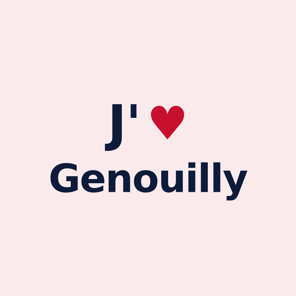 Magnet personnalisé Genouilly — design J'aime Genouilly