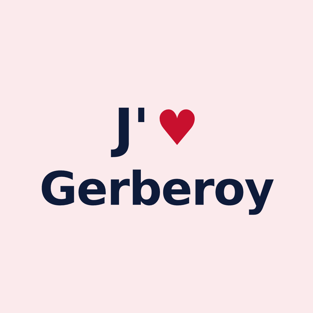Magnet personnalisé Gerberoy — design J'aime Gerberoy