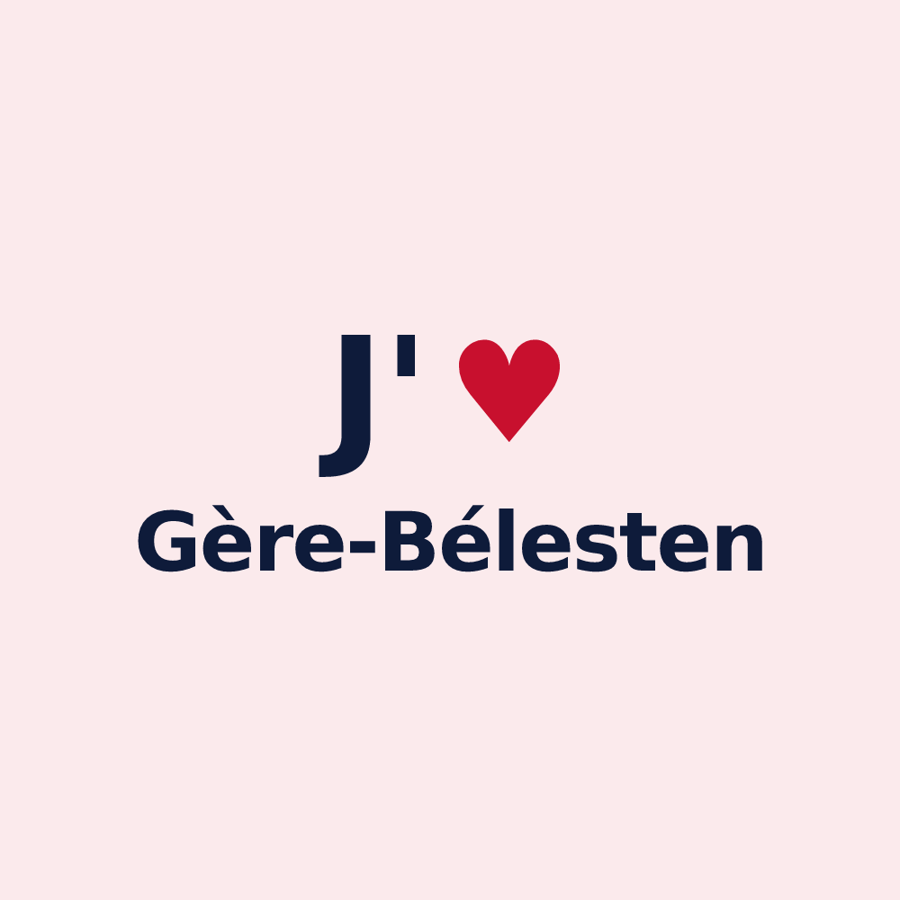Magnet personnalisé Gère-Bélesten — design J'aime Gère-Bélesten