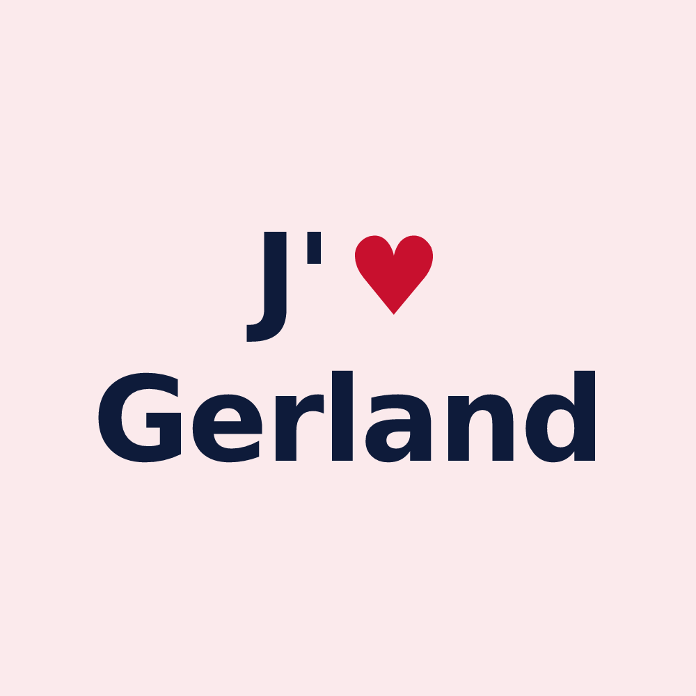 Magnet personnalisé Gerland — design « J'aime Gerland » imprimé sur le magnet