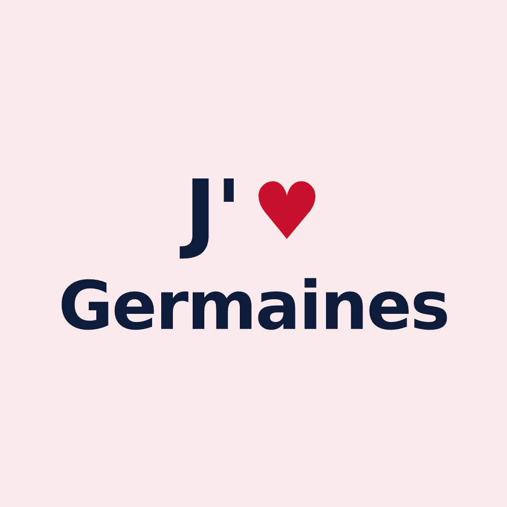 Magnet personnalisé Germaines — design J'aime Germaines