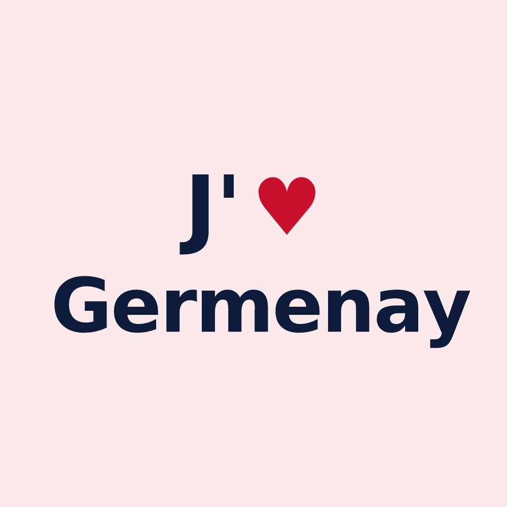 Magnet personnalisé Germenay — design « J'aime Germenay » imprimé sur le magnet