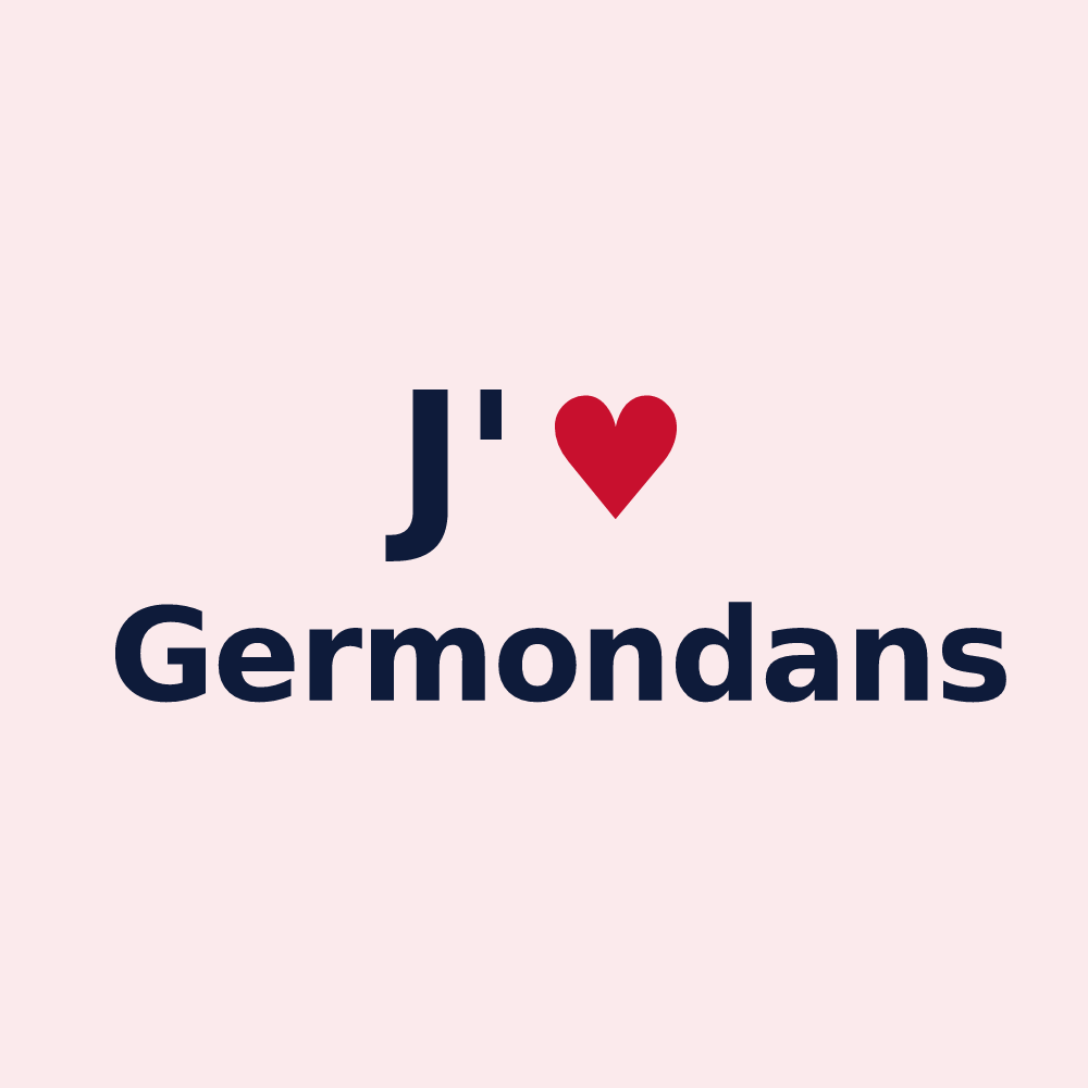Magnet personnalisé Germondans — design J'aime Germondans