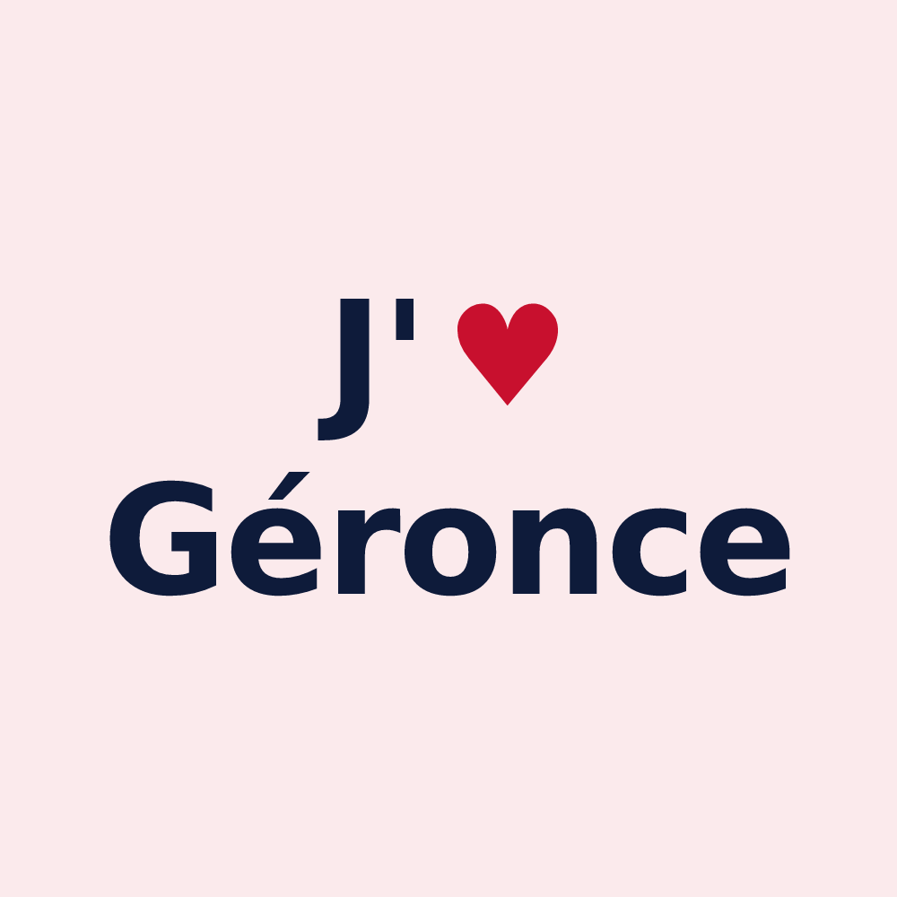 Magnet personnalisé Géronce — design J'aime Géronce