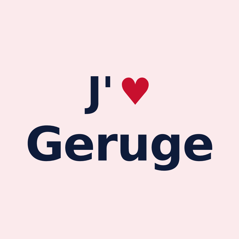 Magnet personnalisé Geruge — design J'aime Geruge