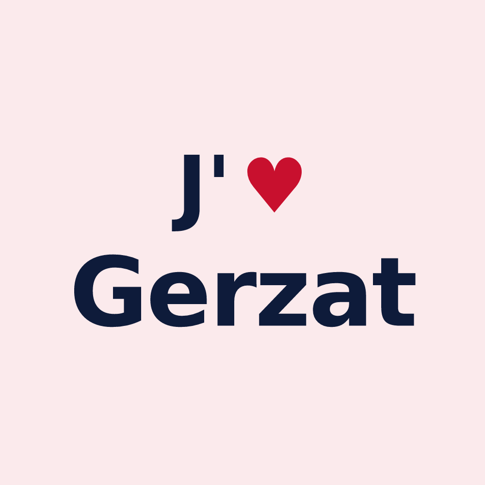 Magnet personnalisé Gerzat — design « J'aime Gerzat » imprimé sur le magnet