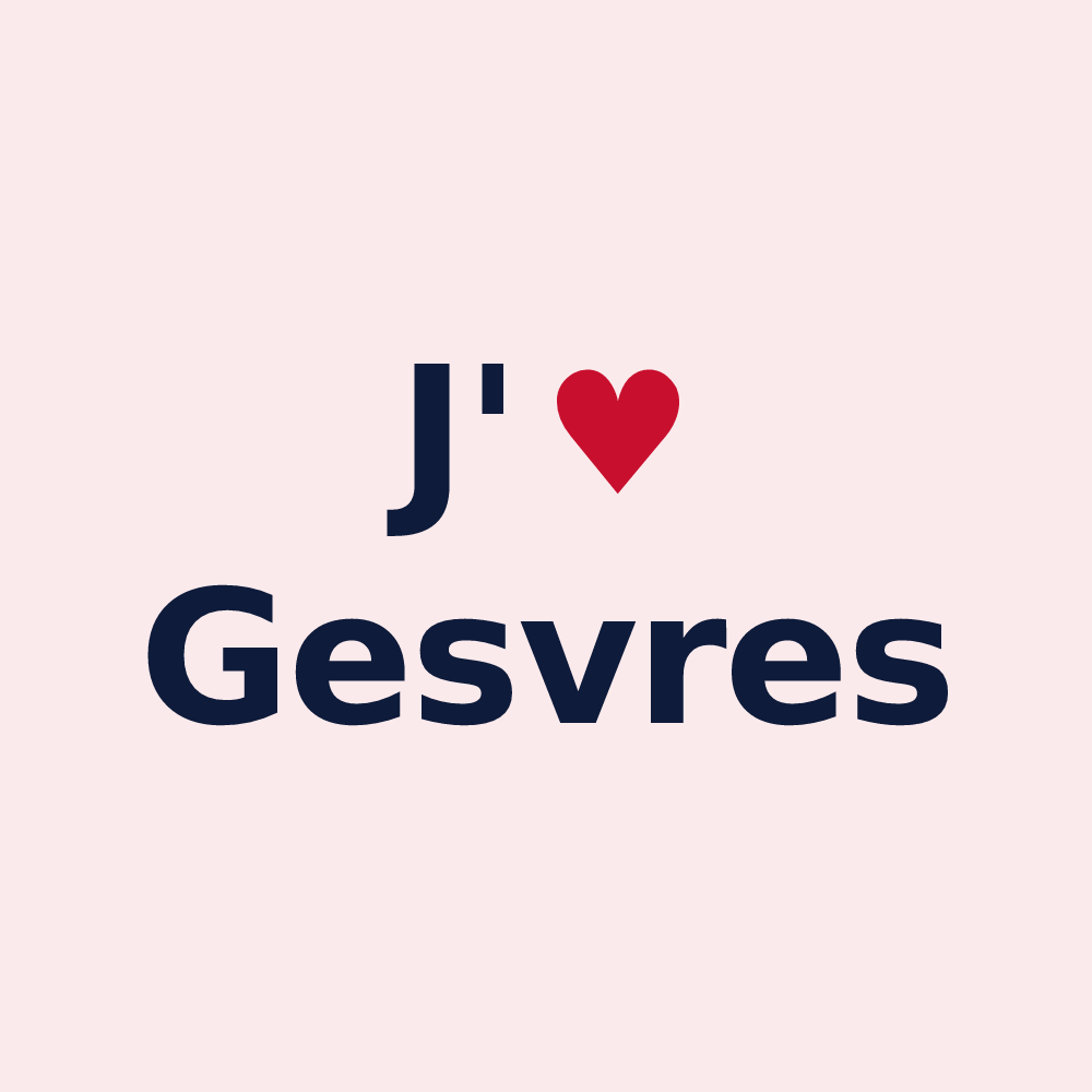 Magnet personnalisé Gesvres — design « J'aime Gesvres » imprimé sur le magnet
