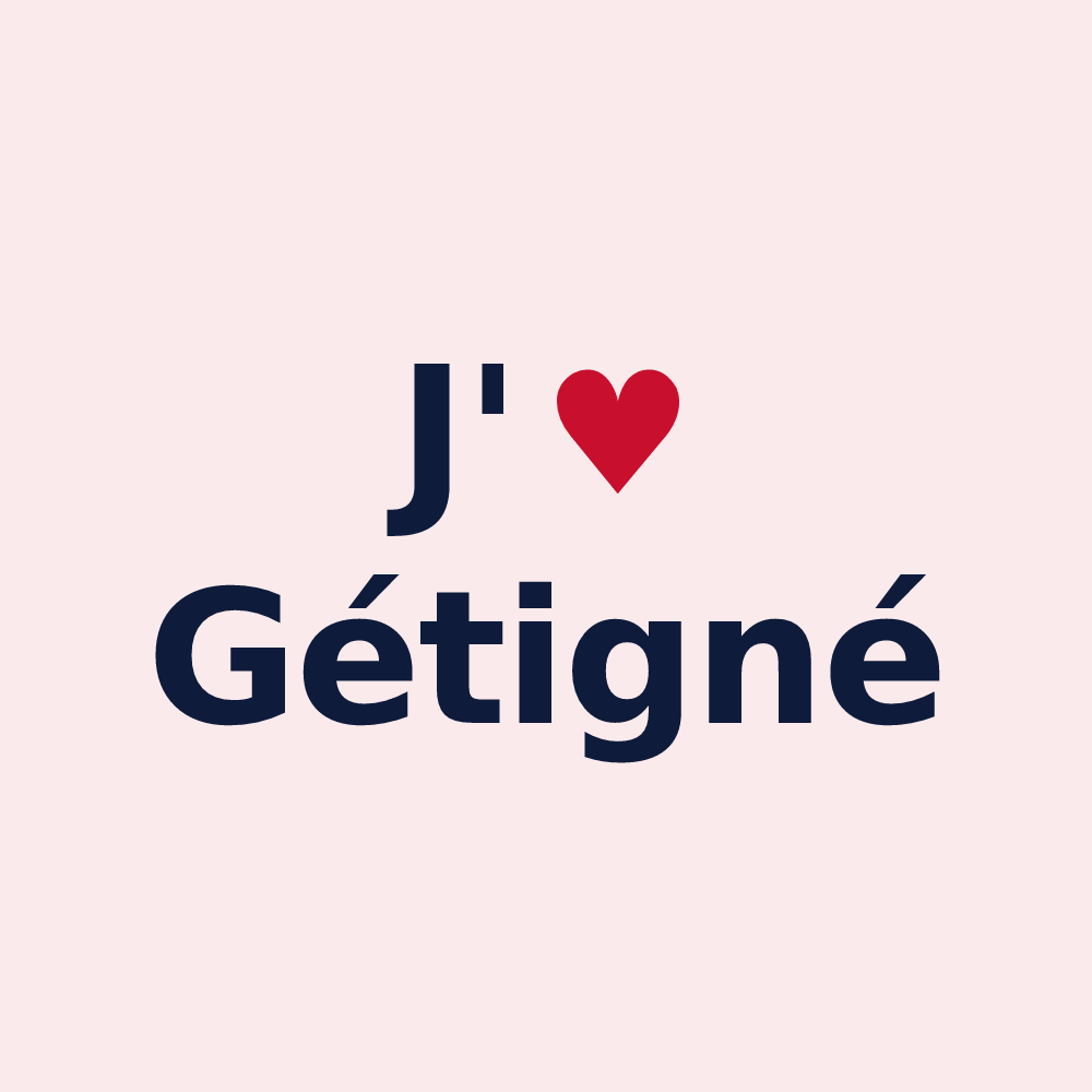 Magnet personnalisé Gétigné — design J'aime Gétigné