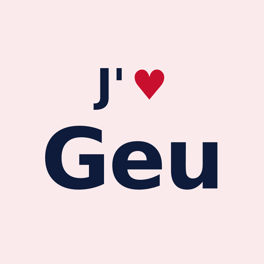 Magnet personnalisé Geu — design J'aime Geu