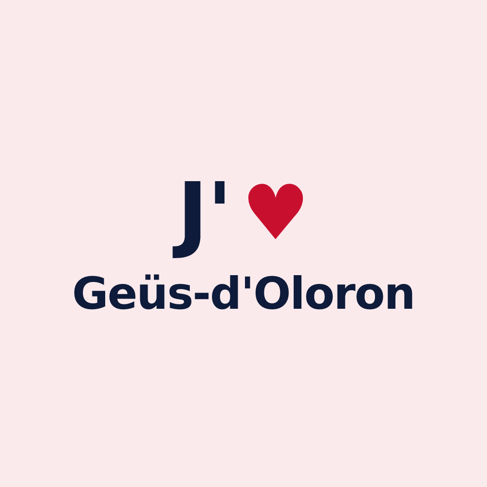 Magnet personnalisé Geüs-d'Oloron — design J'aime Geüs-d'Oloron