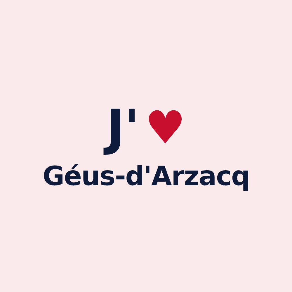 Magnet personnalisé Géus-d'Arzacq — design J'aime Géus-d'Arzacq