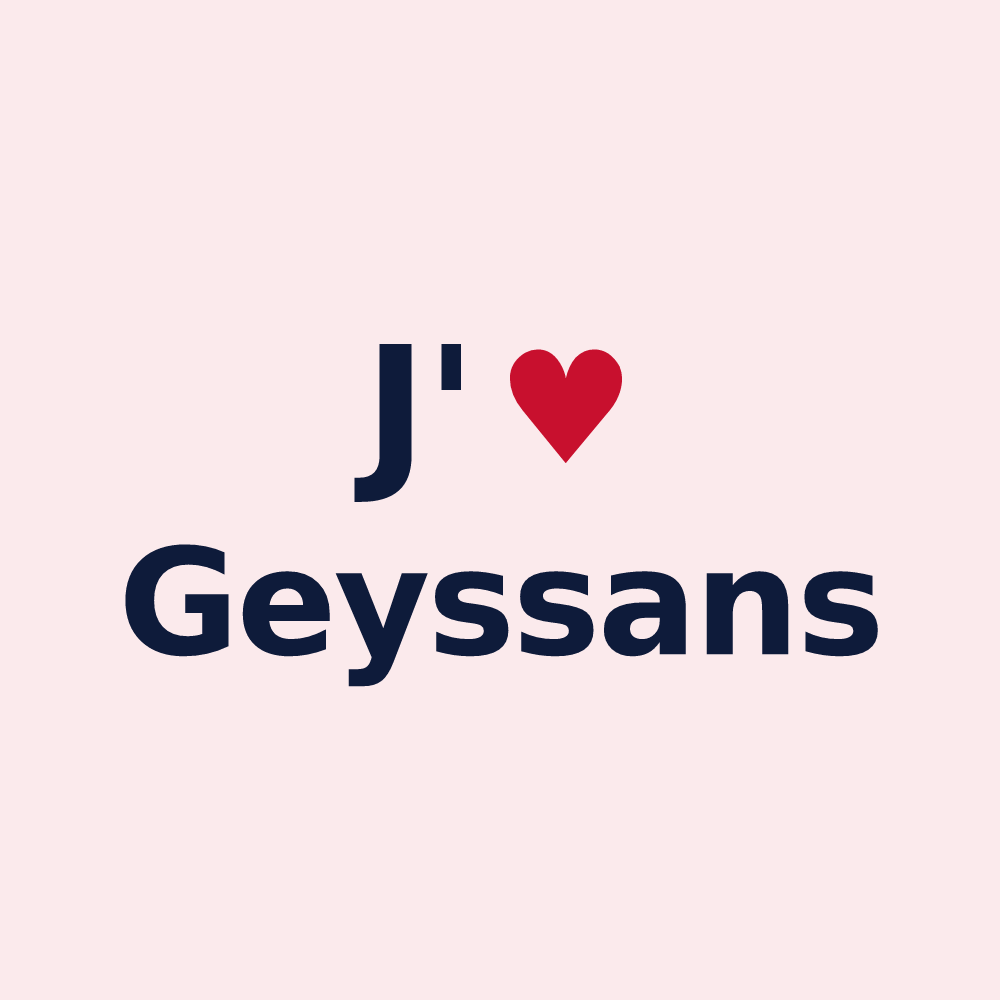 Magnet personnalisé Geyssans — design J'aime Geyssans