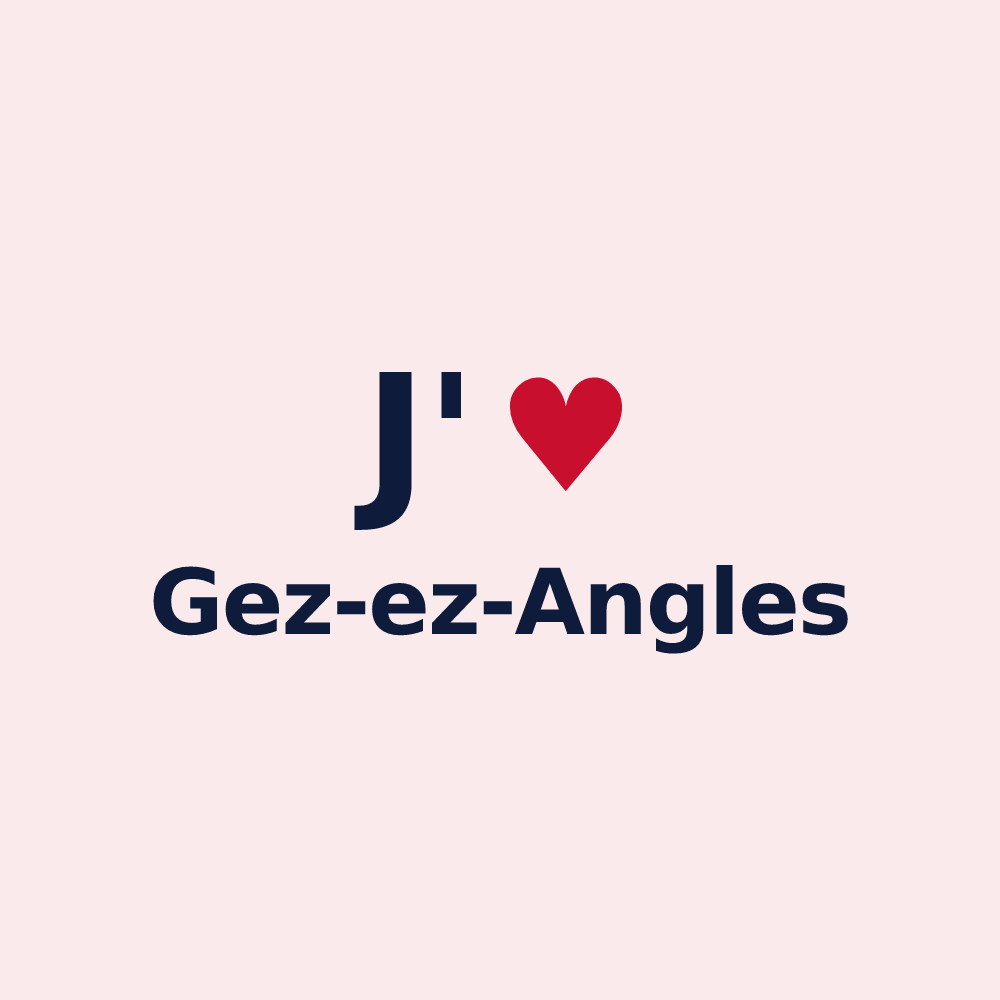 Magnet personnalisé Gez-ez-Angles — design J'aime Gez-ez-Angles