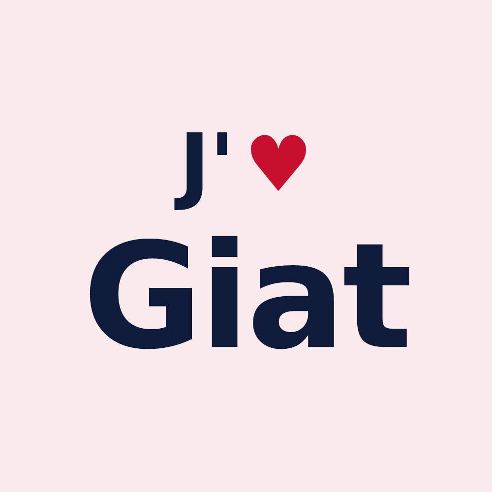 Magnet personnalisé Giat — design J'aime Giat