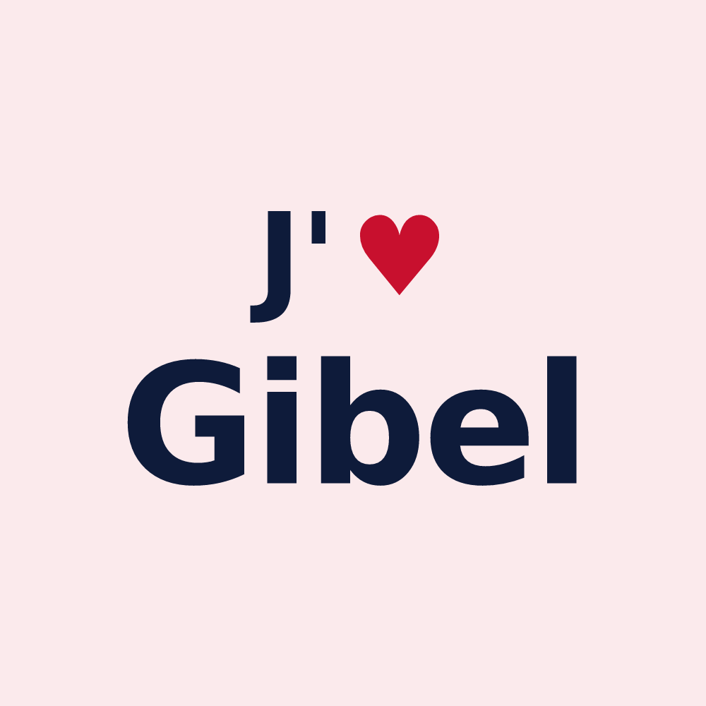 Magnet personnalisé Gibel — design J'aime Gibel