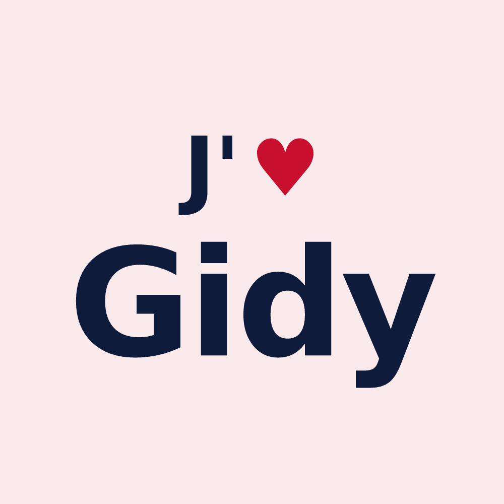 Magnet personnalisé Gidy — design J'aime Gidy