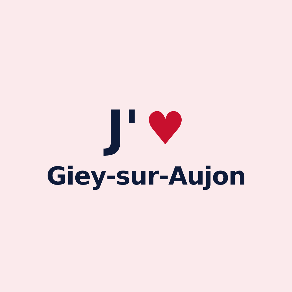 Magnet personnalisé Giey-sur-Aujon — design J'aime Giey-sur-Aujon